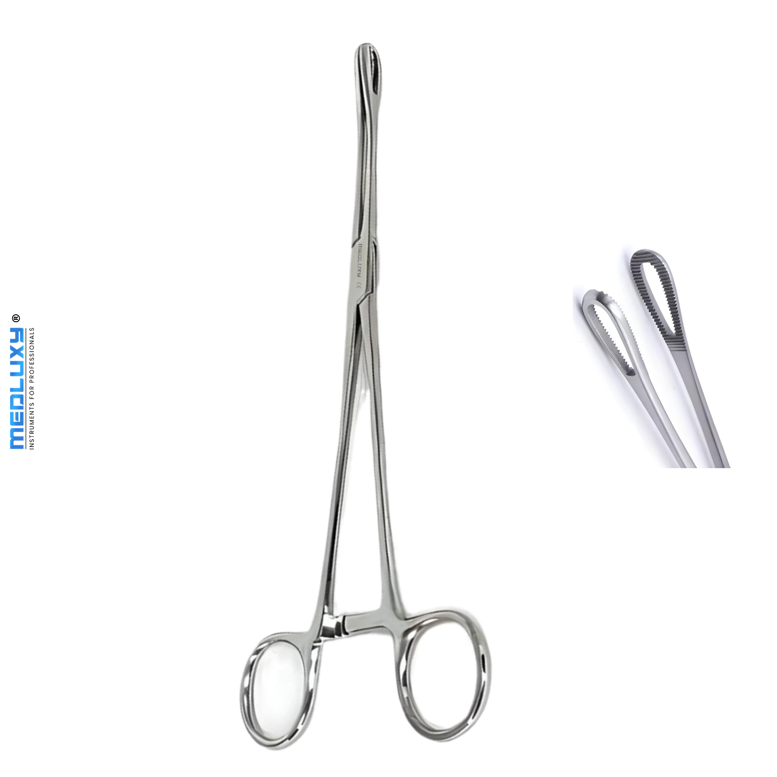 Medluxy - Tampontang Foerster Sponge Forcep - Recht - 25 cm - M-0639